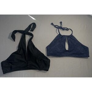 Aerie Swim Top Lot Of 2 Size Medium Bikini Black Blue